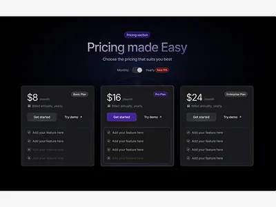 New Pricing Section UI clean ui financial modern ui price pricing pricing ui subscription ui design