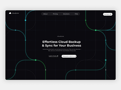 Cloud Storage SaaS Landing Page dark mode landing page modern saas web design