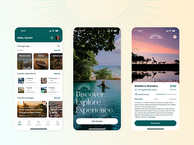 Travel App | Mobile Design app book card color design figma iphone layout logo mobile photo tab bar travel ui ux