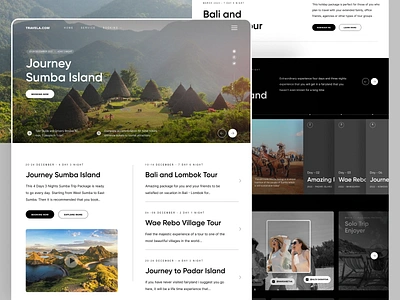 Travela - Vacation Booking Landing Page agency branding clean design hoilday indonesia komodo landing page minimalist nusa tenggara open tour open trip sumba island travel ui ux vacation