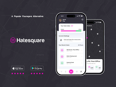 Hatesquare Fake App Concept android app app store concept design ios iphone logo mobile app phone ui ux