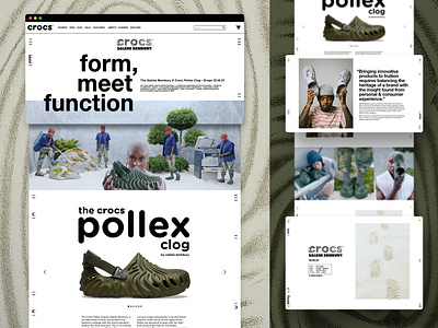 SALEHE CROCS | Landing Page (Refreshed Mockup) branding crocs design editorial helvetica landing page lp minimal mockup shoes ui ux web website