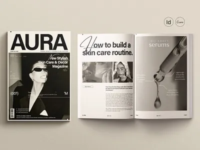 AURA | Minimal Magazine Template canva design magazine workbook design