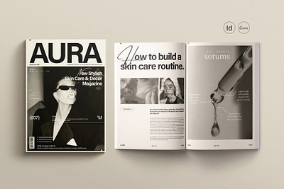 AURA | Minimal Magazine Template canva design magazine workbook design