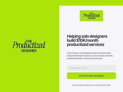 The Productized Designer Newsletter branding logo ui