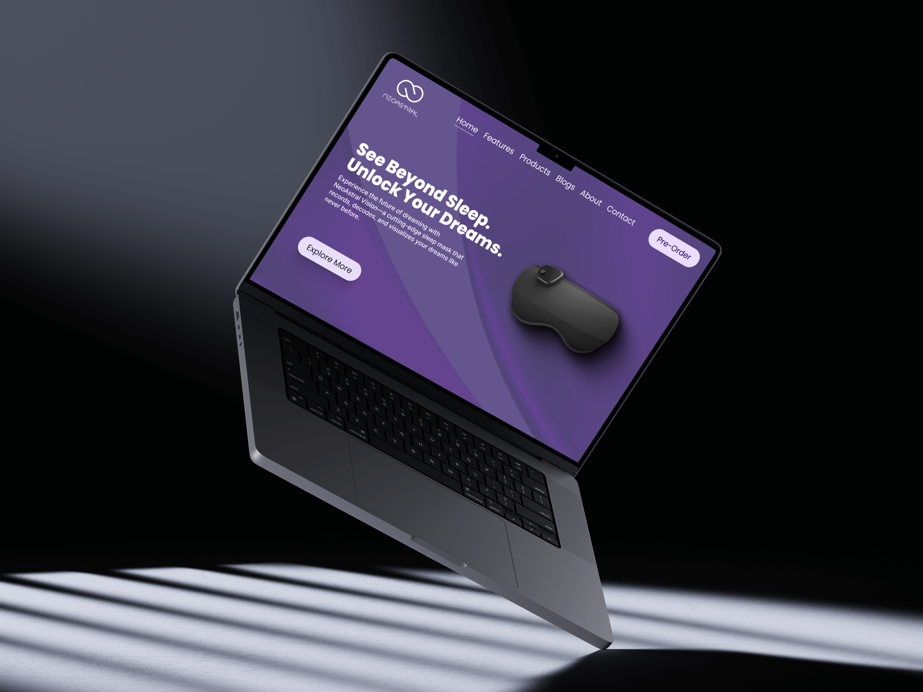 NeoAstral - A Tech Product Website UI Design 3d animation app design graphic design motion graphics typography ui ux