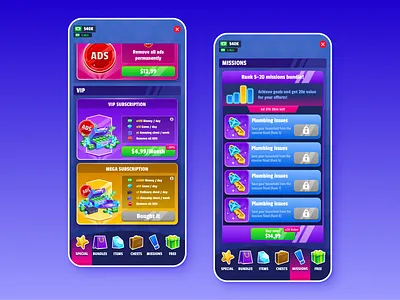 Mobile Game Shop - VIP Subscription & Keys game game menu game shop game ui keys mobile game shop subscription vip vip subscription