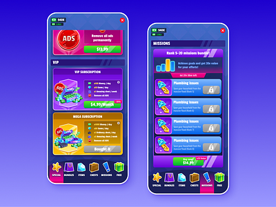 Mobile Game Shop - VIP Subscription & Keys game game menu game shop game ui keys mobile game shop subscription vip vip subscription