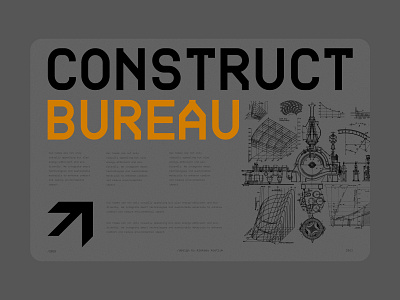 Construct bureau design concept construct design graphic design landig page minimalism studio ui