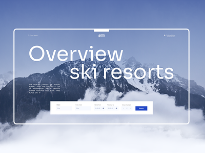 Skiii. Overview ski resorts. Hero section booking concept design interface ui user experience user interface ux web webdesign website winter