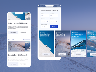 Skiii. Mobile booking concept design interface mobile responsive ui user experience user interface ux web webdesign website winter