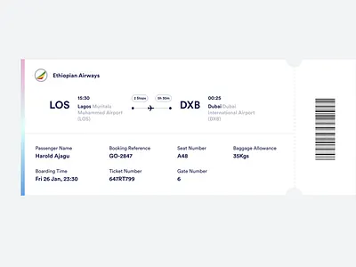 Flight Ticket – Itinerary flight minimal product design ticket ui ux widget