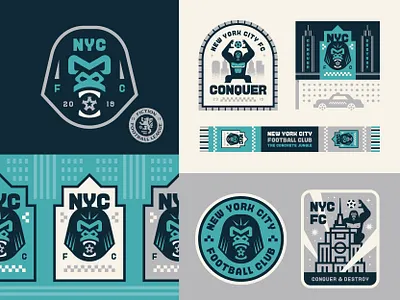 NYC FC badge branding football illustration king kong logo new york city nyc soccer