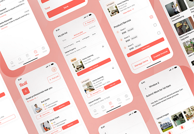 Redi - Property Management Platform app design application design investing job search job seeker maintanance management mvp product product design real estate red theme service starup