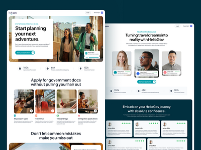 Hellogov Web Design landing page marketing modern passport web website