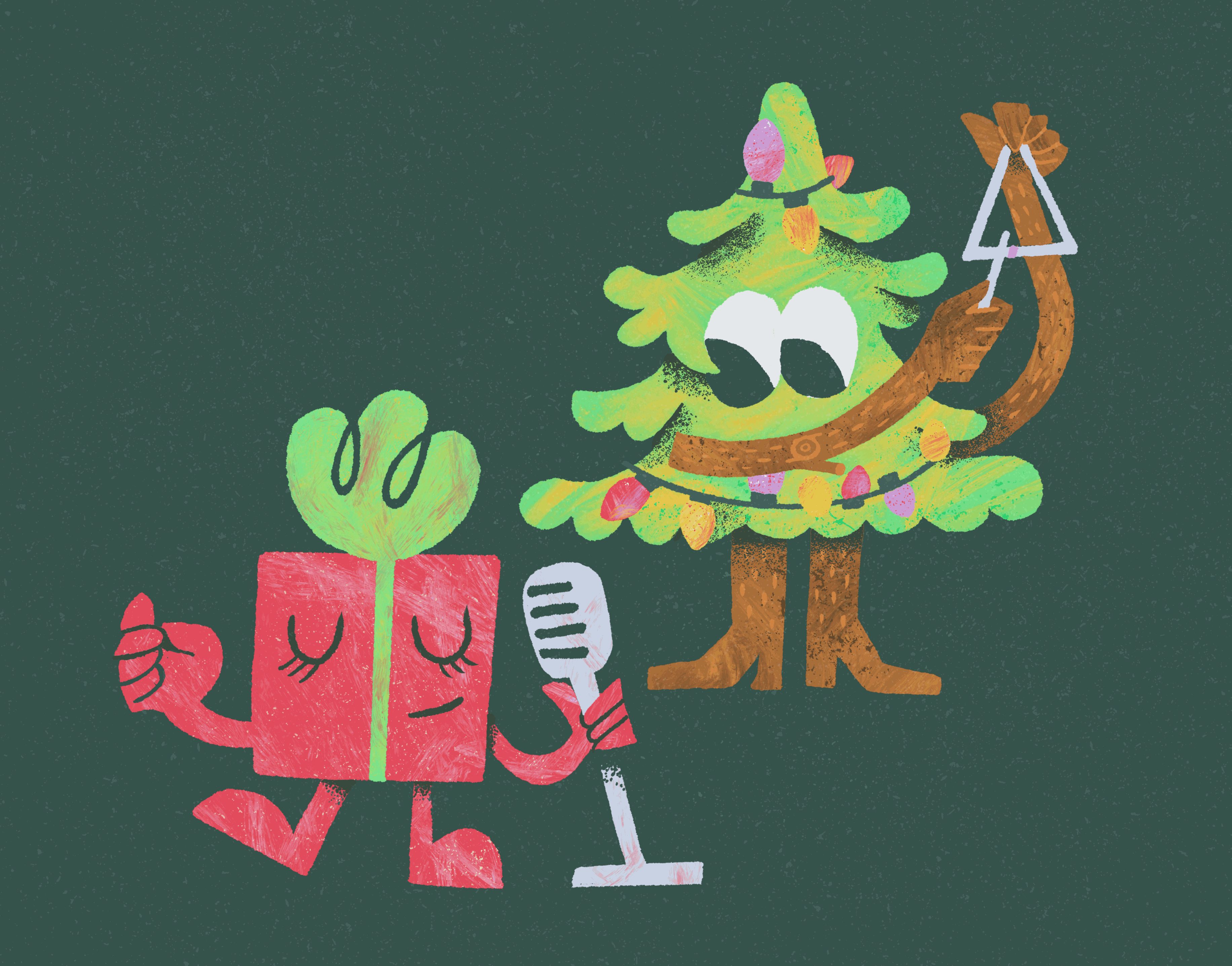 Rockin’ Around animated loop animation character design christmas christmas tree eric carle gif illustration motion graphics xmas