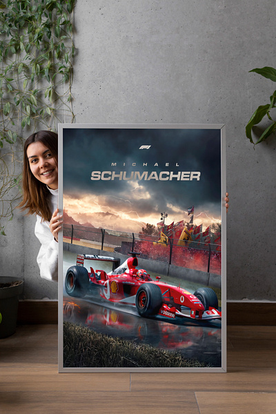 XXL Acrylic Glass Print | F1 - "Michael Schumacher #5" art branding design digital art f1 formula 1 graphic design michael schumacher paintings print schumacher scuderia ferrari