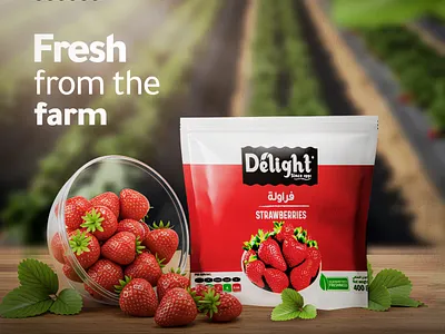 Delight adv design farm graphic graphic design social media social media adv strawberry strawberry farm