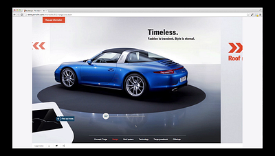 Porsche Targa Webspecial UX/UI animation motion graphics real shooting stopmotion ui webdesign