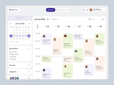 Construction Management Dashboard Calendar Page calendar calendar page clean construction management construction saas crm dashboard design date meeting product design project management project timeline saas saas dashboard schedule task management task management daashboard timeline timetable web app