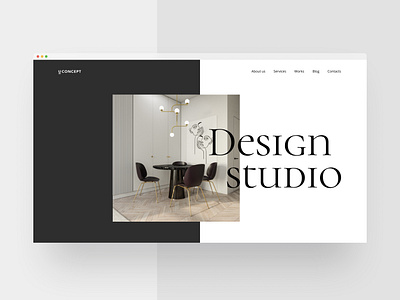 Redesign concept for the interior design studio UCONCEPT branding hero section interior design ux design web design