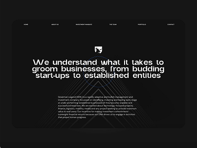 Landing Page – Menu Interaction dark finance landing page minimal ui ux