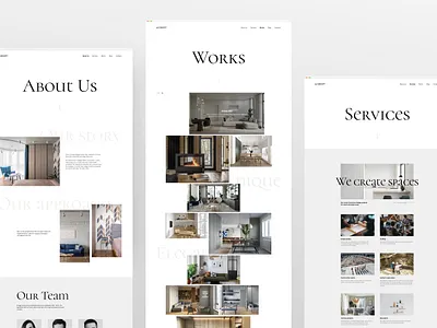Redesign concept for the interior design studio UCONCEPT about us page services page ux design web design works page
