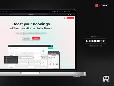 Lodgify -design test concept design figma home landing page lodgify prototipe test ui user interface web design