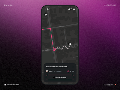 Daily UI #020 - Location Tracker 020 clean clean ui confirm daily 020 daily ui 020 delivery delivery time estimated time location location tracker tracker tracking uidesign