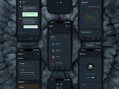 Habit Tracker App application design mockup uiux