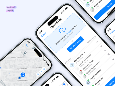 Flat Fleet UX/UI Design: Stay Connected with Your Home app design documents drag and drop figma design files folder ios management map mobile app payment reports simple ui top figma design ui ui design upload file ux ux design