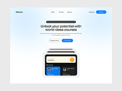 Edtech Landing Concept app concept course tracking courses edtech education figma gamification landing page mobile app product design streak ui ui design ui ux user experience user interface ux web design website