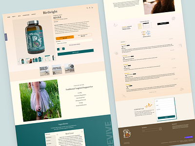 Birthright - Website redesign to improve user experience ecommerce supplements ui ux web design