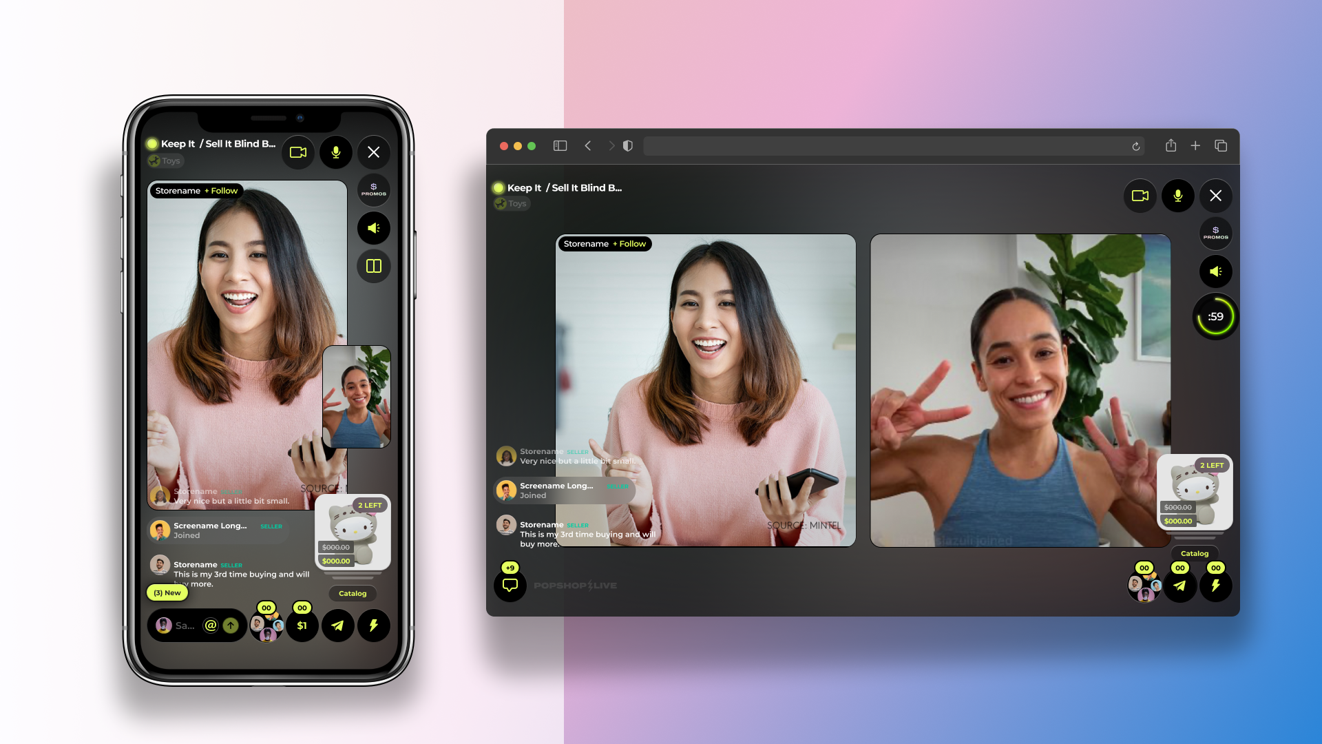 Popshop Live Streaming App design ui ux