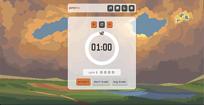 Pomofox - Cutest Pomodoro timer on the internet art design fox pixel pomodoro pomofocus productivity timer