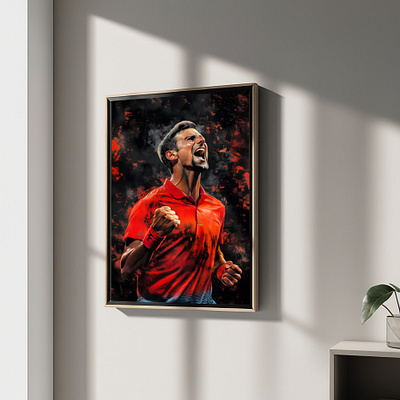 XXL Acrylic Glass Print | Tennis - "Novak Djokovic Legend" art branding design digital art djokovic graphic design novak djokovic paintings print tennis