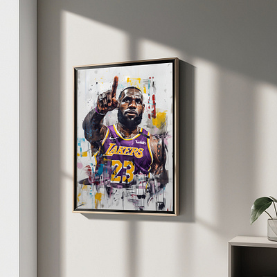 XXL Acrylic Glass Print | NBA - "LeBron James King" art basketbal branding design digital art graphic design la lakers lakers lebron lebron james nba paintings print