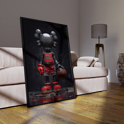 XXL Acrylic Glass Print | KAWS - "Chicago Bulls" art basketbal branding chicago bulls design digital art graphic design kaws nba paintings print