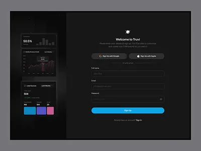 Truvi - CRM Dashboard businessintelligence celan crm crmdashboard dashboarddesign datavisualization design minimalist motion ui uidesign ux uxdesign website