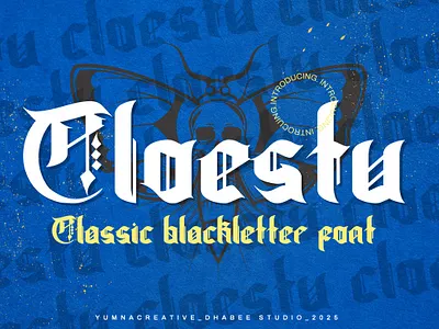 Cloestu – Classic Blackletter Font blackletter brand classic design fashion font gothic horror illustration modern music new old rock tattoo typeface typography ui vintage web