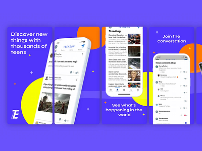 TEENZON - App Store Screenshots adobe xd app app store screenshots appdesign apple branding design design inspiration figma google play ui user experience user interface ux website design