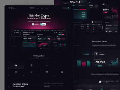 Minecores - Landing Page crypto dashboard design illustration investment landing page minimal platform saas ui ui design uiux web design website