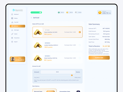 Crypto Buy/Sell Gold buy gold crypto crypto dashboard dashboard crypto glass glassmorphism gold sell gold crypto ui ui design ux ux design visual design