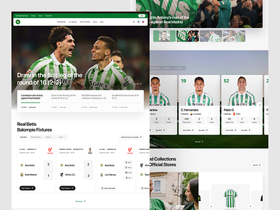 Football Club Profile - Landing Page Redesign clean company profile fixtures football hero highlights home landing page match merchandise modern news shop soccer squad team ticket uiux web web design