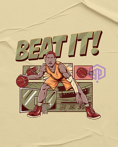 BEAT IT! (Basketball) artwork branding commissionwork design graphic design illustration illustrator logo outdoorapparel tshirt ui