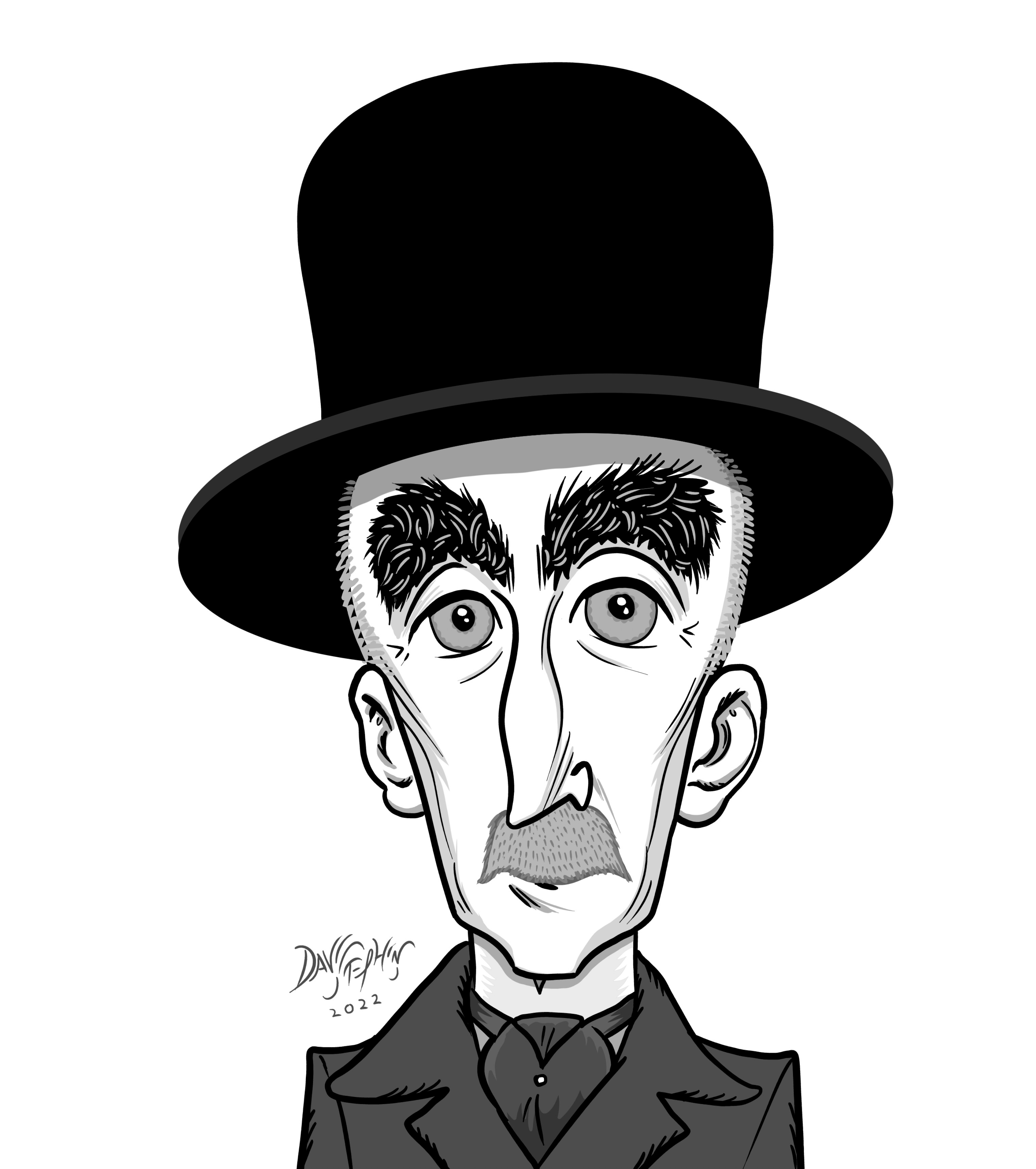 Henri Bergson caricature cintiq drawing existentialism illustration philosophy sketch