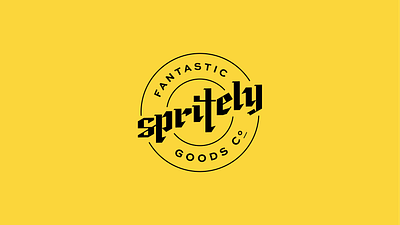 Spritely Fantastic Goods Co. apparel badge branding design fantasy logo typography vector wordmark