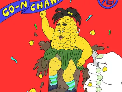 corn-tea liquor branding character color design graphic design icon illustration popart