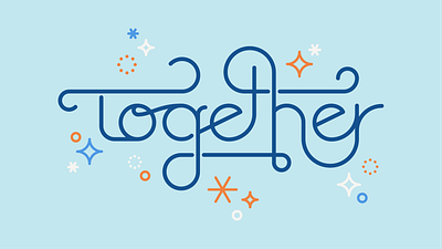 Together Wordmark branding cursive custom type design graphic design holidays script sparkles typography winter wordmark