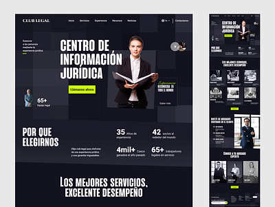 Página Web de servicios legales (Bufete juridico) abogado attorney attorneylife branding consultant court dark ui familylaw graphic design justice landing page law firm law office lawyer legal adviser legaladvice ui webdesign